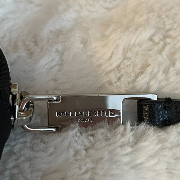 Karl Lagerfeld Paris Voyage Logo Black Quilted Crossbody Bag - Picture 12 of 16